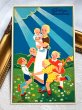 画像2: Postcard  アンティークポストカード　バースデー　お誕生日祝い　輪になって遊ぶ子どもとお母さん　1930年代　スウェーデン　（未使用） (2)
