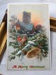 画像2: Postcard  　アンティークポストカード　クリスマス　ロビンとベル　教会 (2)