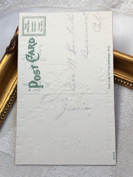 画像3: ▼SALE▼  Postcard   アンティークポストカード クリスマス 小鳥とホーリー  (3)