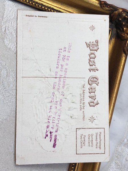 画像4: Postcard  アンティークポストカード　クリスマス　Xmas　ヤドリギとホーリーのバスケット　パニエ (4)