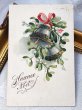 画像2: Postcard  アンティークポストカード　クリスマス　Xmas　ヤドリギと銀の鈴　宿り木　スイス1909年 (2)