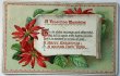 画像1: Postcard  アンティークポストカード　クリスマス　Xmas　ポインセチア　　poinsettia　 (1)