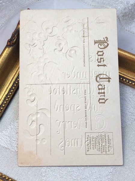 画像3: Postcard  アンティークポストカード　クリスマス　Xmas　ヤドリギとホーリー (3)