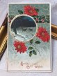 画像2: Postcard  アンティークポストカード　クリスマス　Xmas　ポインセチア　鹿　poinsettia (2)