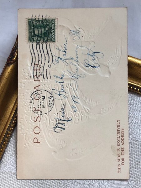 画像4: Postcard アンティークポストカード バレンタイン バルコニーから愛のメッセージを送る男の子 Ellen Clapsaddle 1906年 (4)