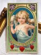 画像2: Postcard　アンティークポストカード　バレンタイン　天使と鳩　アメリカ1911年 (2)