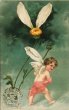 画像1: Postcard　アンティークポストカード　天使のお花占い　フランス1904年　Ellen Clapsaddle (1)