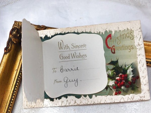 画像3: Postcard  アンティークポストカード クリスマス ホーリー ブックレット 仕掛けあり (3)