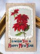 画像2: Postcard  アンティークポストカード　新年祝い　New Year　ポインセチア　ブックレット　仕掛けあり (2)