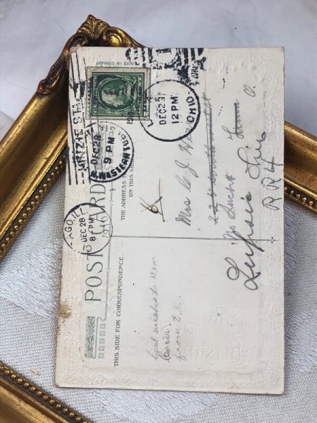 画像8: Postcard  アンティークポストカード　クリスマス　Xmas　ベルとホーリー　ブックレット　仕掛けあり　 (8)