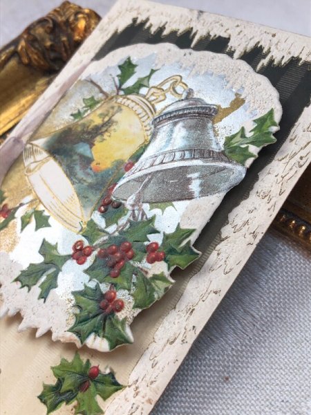 画像7: Postcard  アンティークポストカード　クリスマス　Xmas　ベルとホーリー　ブックレット　仕掛けあり　 (7)