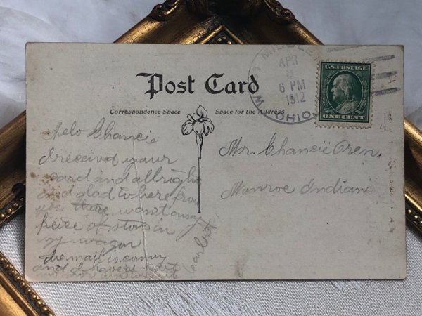 画像5: Postcard アンティークポストカード イースター 大きな卵を割る小人妖精(ノーム) ウサギ (5)