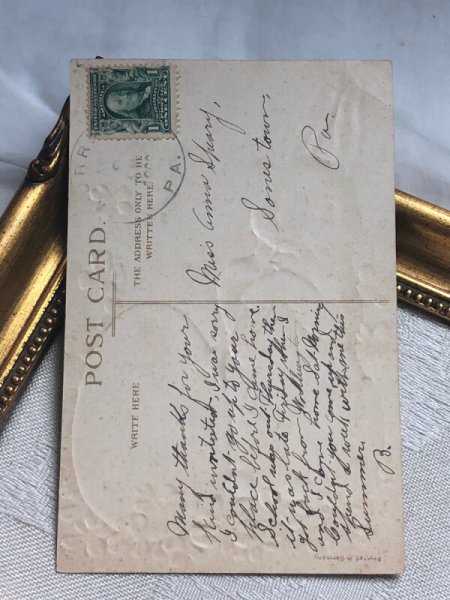 画像4: Postcard アンティークポストカード イースター  トランペットを吹くウサギさん 卵 Ellen Clapsaddle  (4)