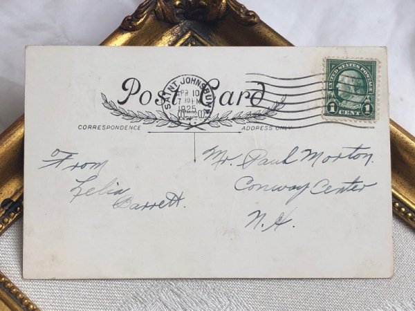 画像3: Postcard アンティークポストカード イースター  帽子箱を落とすウサギさん (3)