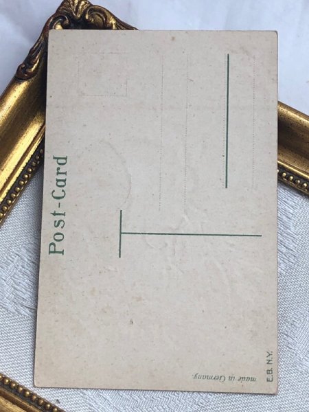 画像3: Postcard アンティークポストカード イースター  自転車で卵を運ぶウサギさん (未使用) (3)