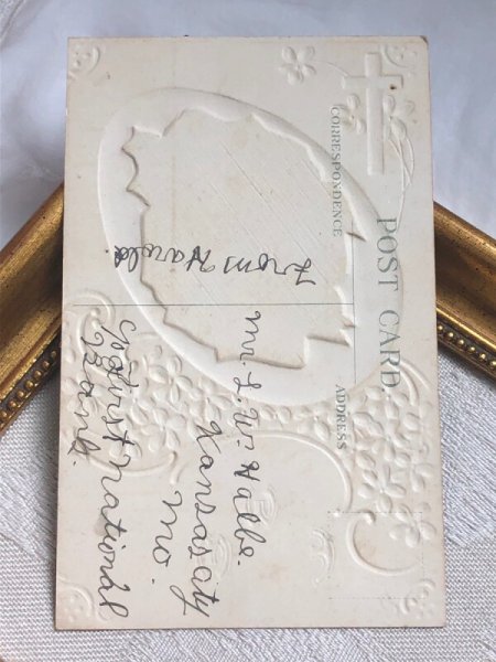 画像4: Postcard アンティークポストカード イースター  ウサギとスミレのお花 人参  (4)