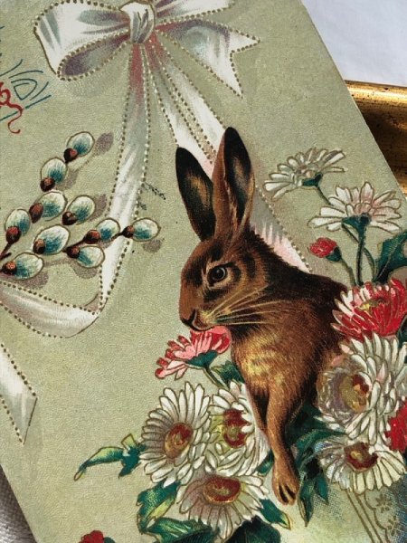 画像3: Postcard アンティークポストカード イースター  卵とウサギさん 1913年 (3)