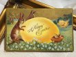 画像2: Postcard　アンティークポストカード　イースター 　大きな卵とウサギとヒヨコ　 (2)