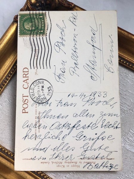 画像3: Postcard アンティークポストカード イースター  ウサギさんと子どもたち 1933年 Millicent Sowerby (3)