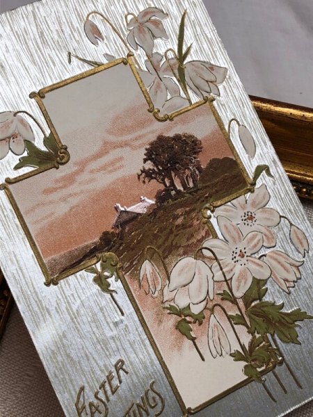 画像3: Postcard　アンティークポストカード　イースター 　花　1911年 (3)