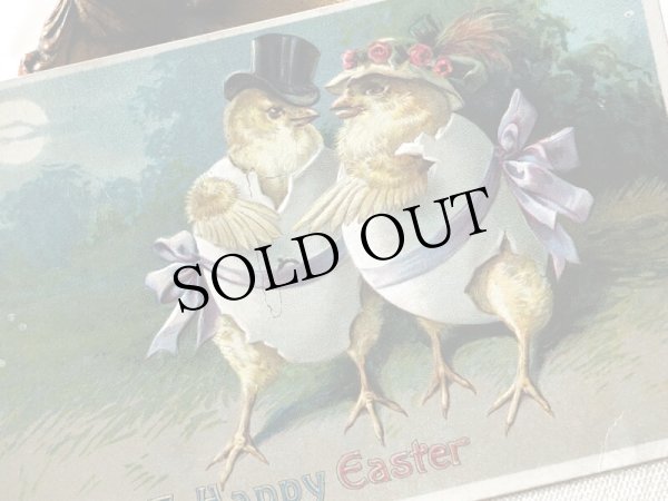 画像3: Postcard  アンティークポストカード　イースター　卵ドレスでお出かけをするヒヨコさん　Ellen Clapsaddle (3)