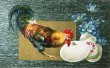 画像1: Postcard　アンティークポストカード　イースター　ニワトリ　卵　忘れな草のお花　1911年 (1)