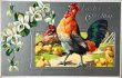 画像1: ▼SALE 500▼ Postcard　アンティークポストカード　イースター　　ニワトリとヒヨコ　白スミレ　（未使用） (1)