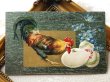 画像2: Postcard　アンティークポストカード　イースター　ニワトリ　卵　忘れな草のお花　1911年 (2)