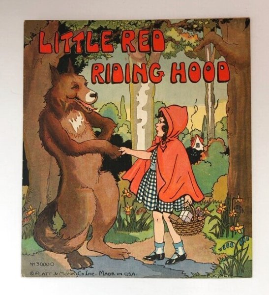 画像1: Vintage Book  アンティーク洋書　絵本　LITTLE RED RIDING HOOD. PLATT & MUNK No. 3000D. 赤ずきんちゃんと狼　1934年 (1)