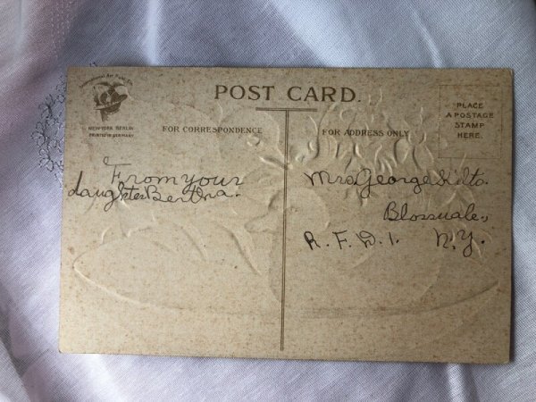 画像3: Postcard　アンティークポストカード　イースター　アヒルの子とスイセンのお花　 (3)