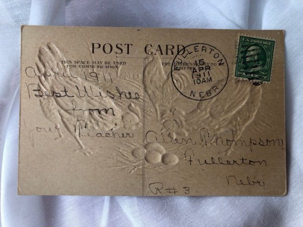 画像3: Postcard　アンティークポストカード　イースター　卵とニワトリ　1911年 (3)