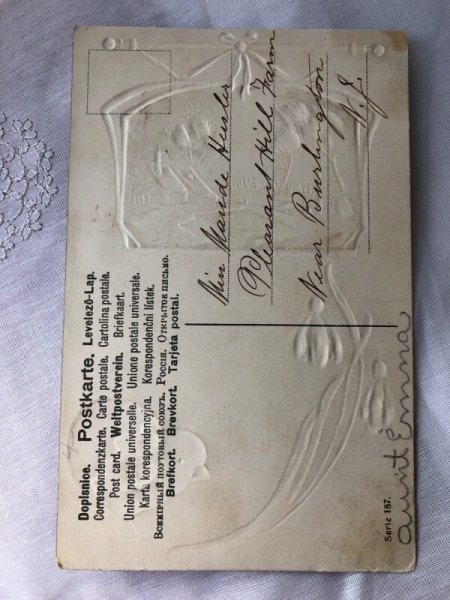 画像2: ▼SALE 500▼ Postcard アンティークポストカード イースター  スノードロップのお花とヒヨコ (2)