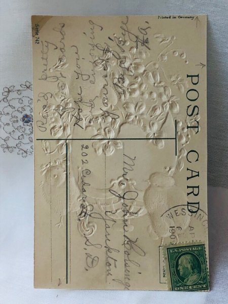 画像3: Postcard アンティークポストカード イースター ヒヨコとスミレのお花のイースターエッグ (3)