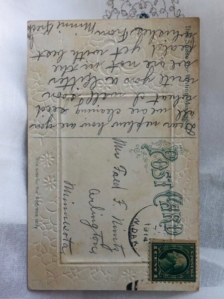 画像3: Postcard アンティークポストカード イースター ヒヨコ 1914年 (3)