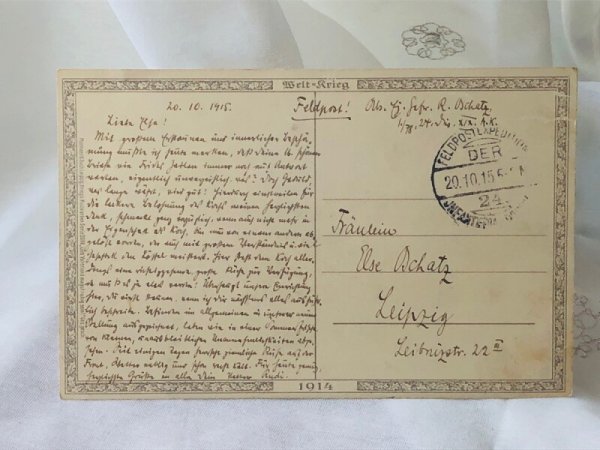 画像3: Postcard  アンティークポストカード   編み物をする女の子たち Lia Doring  1915年 (3)
