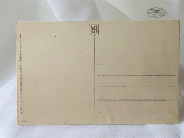 画像2: Postcard  アンティークポストカード   歩行器の赤ちゃんとお人形さんと女の子 Lia Doring  (未使用) (2)