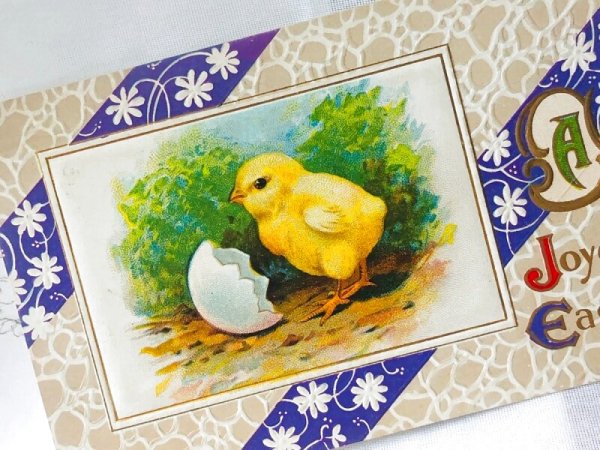 画像2: Postcard アンティークポストカード イースター ヒヨコ 1914年 (2)