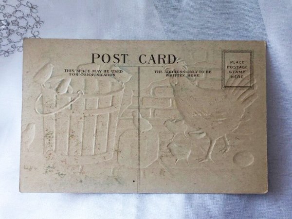画像3: Postcard アンティークポストカード イースター ヒヨコとニワトリ ポーリッシュ (未使用) (3)