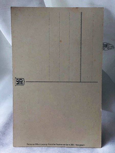 画像3: Postcard  アンティークポストカード   歩行器の赤ちゃんとお人形さんと女の子 Lia Doring  (未使用) (3)