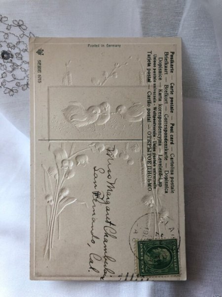 画像3: Postcard アンティークポストカード イースター ヒヨコとスズランのお花  (3)