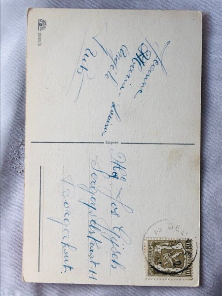 画像3: Postcard　アンティークポストカード　煙突掃除屋さん　キノコ　四つ葉クローバー (3)