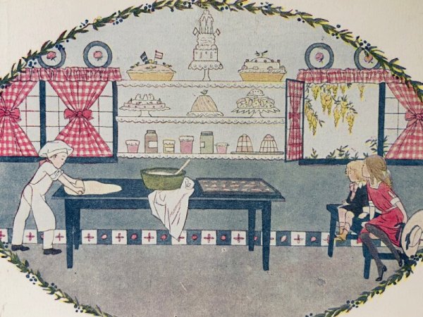 画像2: Postcard  アンティークポストカード 童謡 Pat A Cake ケーキをこねて マザーグース H. Willebeek Le Mair  (未使用) (2)
