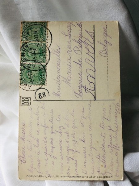 画像2: Postcard アンティークポストカード 入学祝 ランドセル Schultüte(シュールテューテ) Fritz Baumgarten (2)