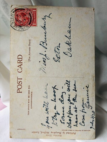 画像2: Postcard アンティークポストカード 輪回しで遊ぶ子どもたち Susan B Pearse 1920年 (2)
