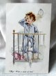画像1: Postcard　アンティークポストカード　寝坊をした男の子　Nina Brisley　（未使用） (1)