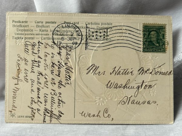 画像3: Postcard　アンティークポストカード　オランダの女の子　チューリップ　タイル (3)