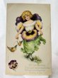 画像1: Postcard　アンティークポストカード　パンジーのお花の妖精　M.Dulk　1916年 (1)