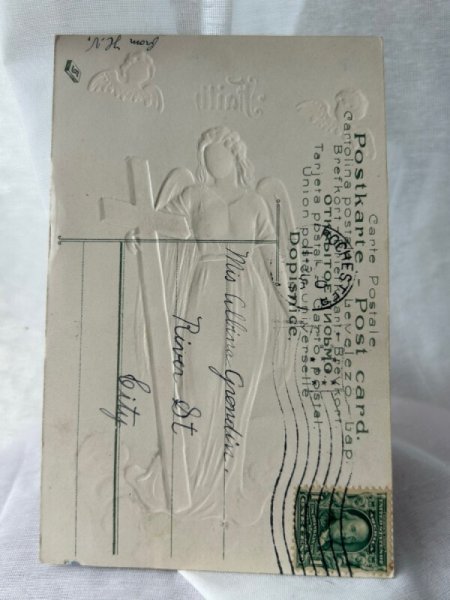 画像3: Postcard  アンティークポストカード 十字架と天使 Faith (3)