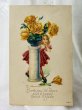 画像1: Postcard 　アンティークポストカード　薔薇のお花と女の子の妖精　アメリカ1924年 (1)