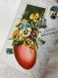 画像2: Postcard  　アンティークポストカード　イースター　パンジーのお花とイースターエッグ　卵 (2)